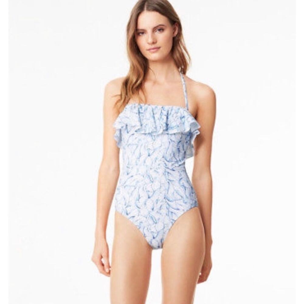 Tory Burch Strapless Ruffle One Piece Swimsuit Size Medium